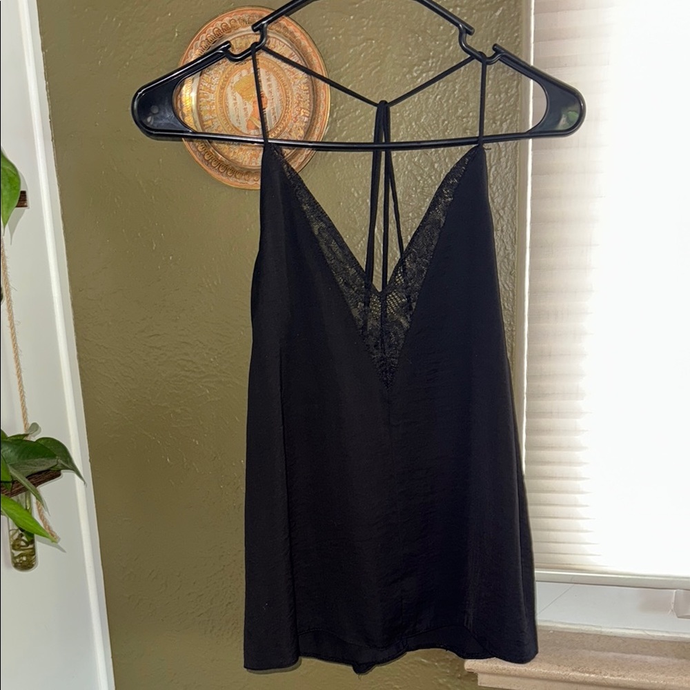 ASOS Black Lace Trim Tank Top